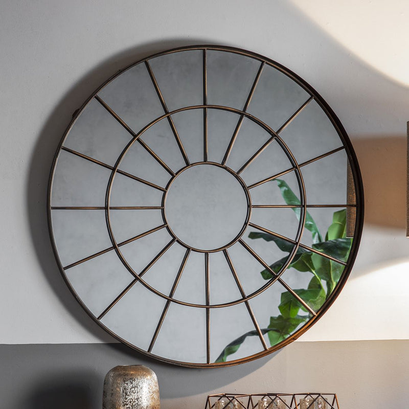 Layla Circular Mirror in Bronze