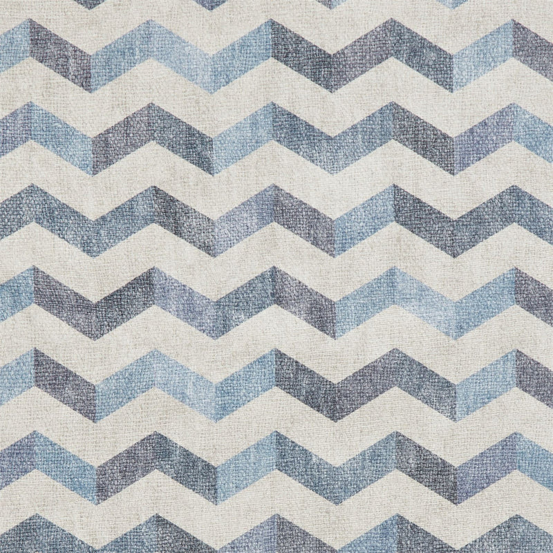 Coral H1059 Modern Washable Chevron Rugs in Blue