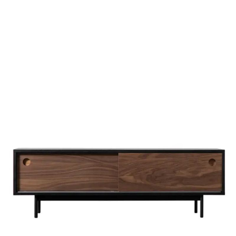 Biruma Oak Wood Media Unit in Black