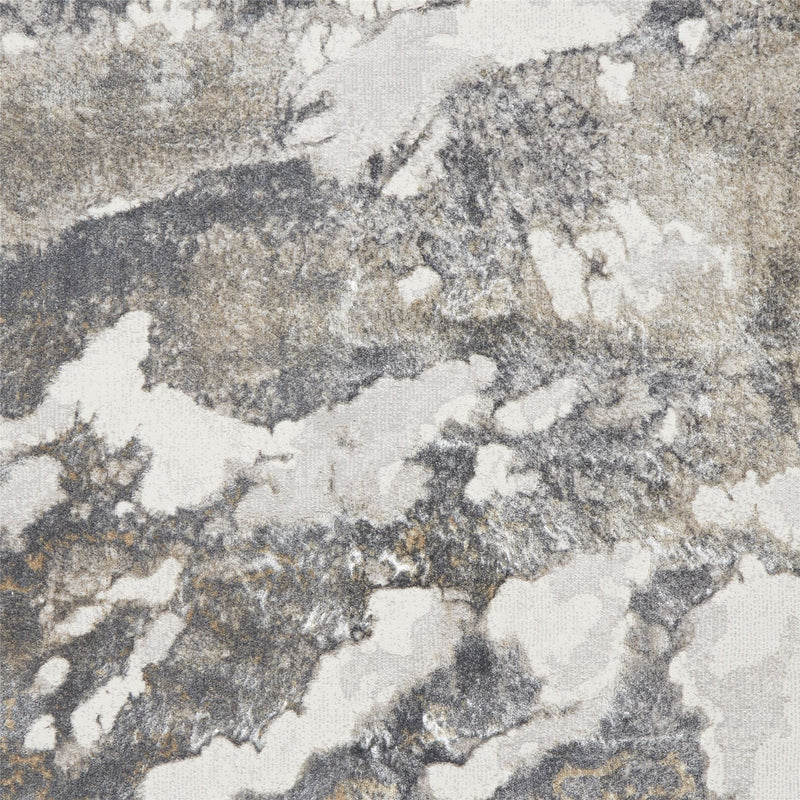 Tidal TL447 Modern Abstract Marble Rugs in Silver Dark Grey