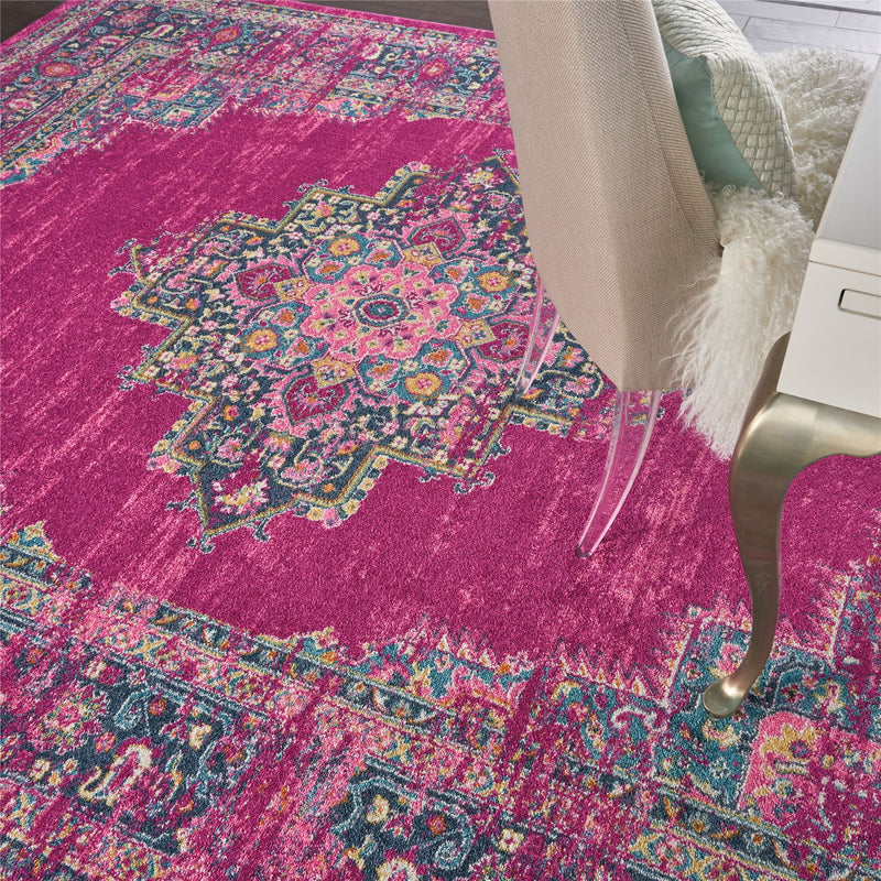 Passion Traditional Medallion Persian Rugs PSN03 in Fuchsia