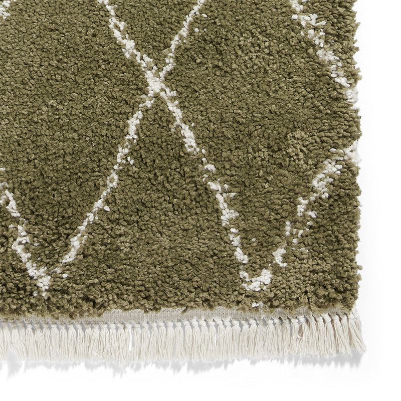 Boho 8280 Berber Shaggy Modern Rugs in Green