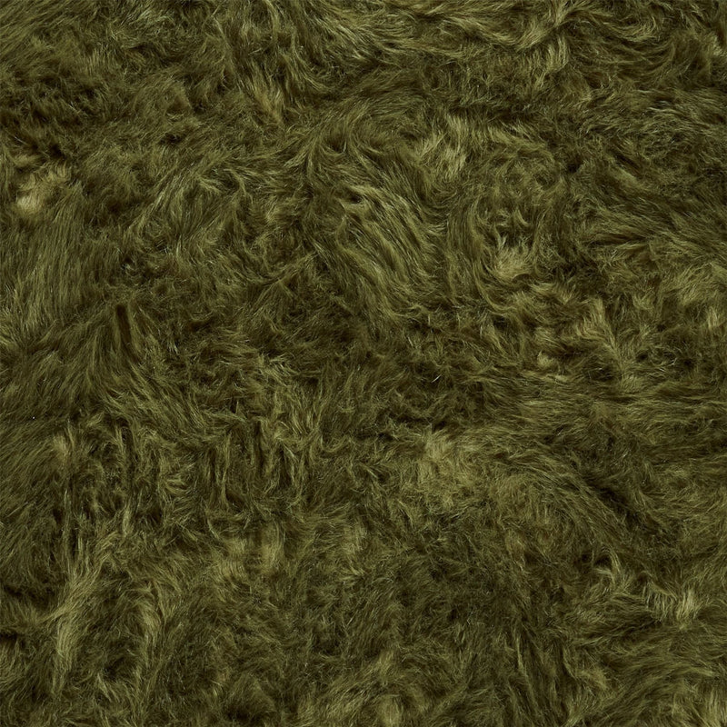 Polar Plush Soft Plain Textured Shaggy Rugs in Olive Green