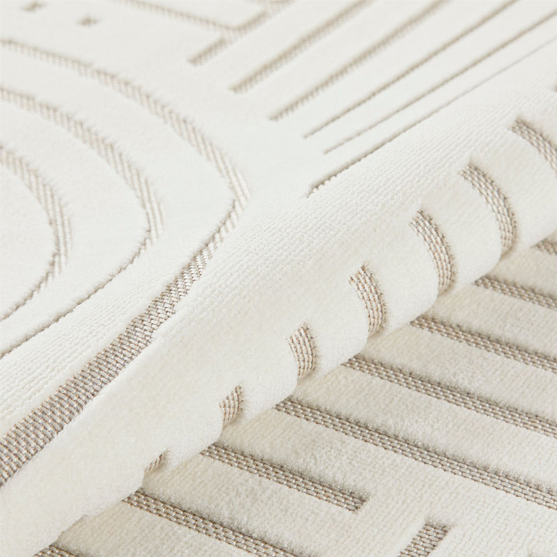 Maze MAZ106 Carved Rug by Concept Looms in Ivory White