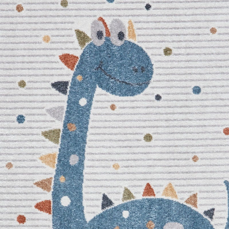 Vida Kids Dinosaur Washable Childrens Rugs in Blue Multi