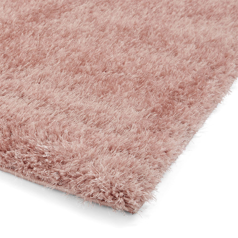 Lux Shaggy Modern Plain Shaggy Rugs in Blush Pink