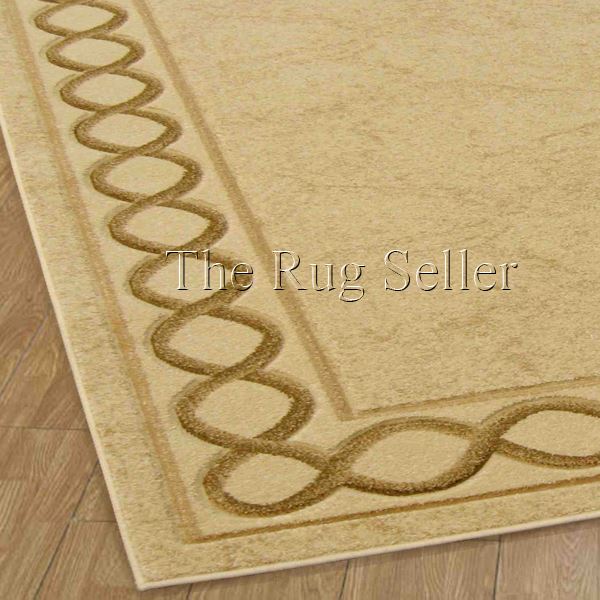 Naples Loop Border Rugs in Beige