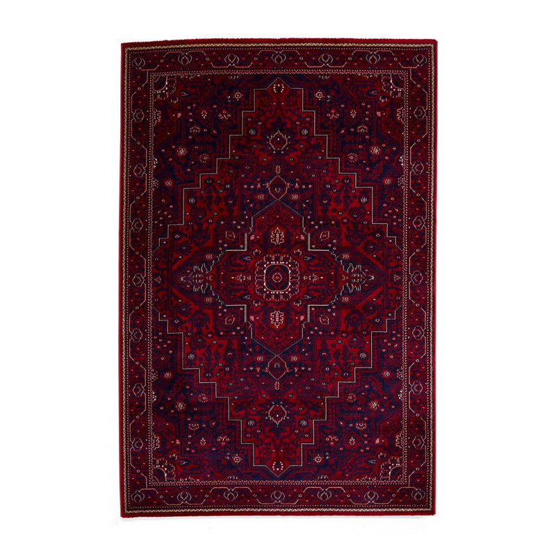 Dubai 62098 Traditional Medallion Border Rugs in Red