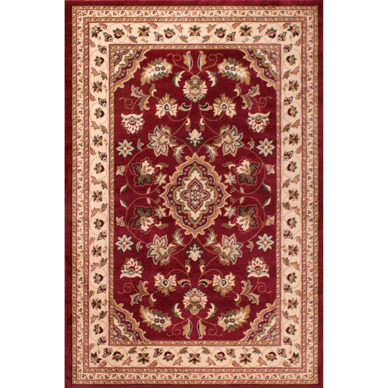 Sherborne Traditional Bordered Rugs in Red