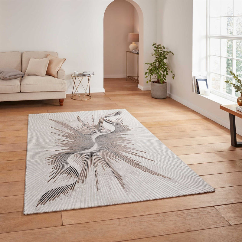 Creation 50156 Modern Abstract Rugs in Bronze Beige