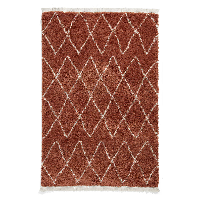 Boho 8280 Berber Shaggy Modern Rugs in Rust Brown