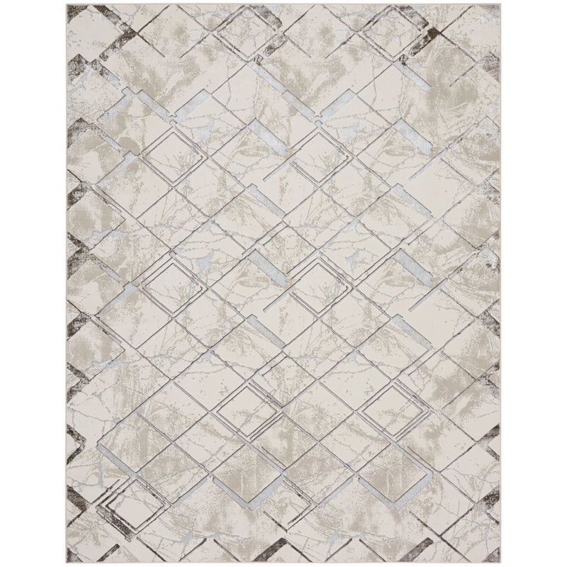 Glitz GLZ02 Geometric Rugs by Nourison in Ivory Grey