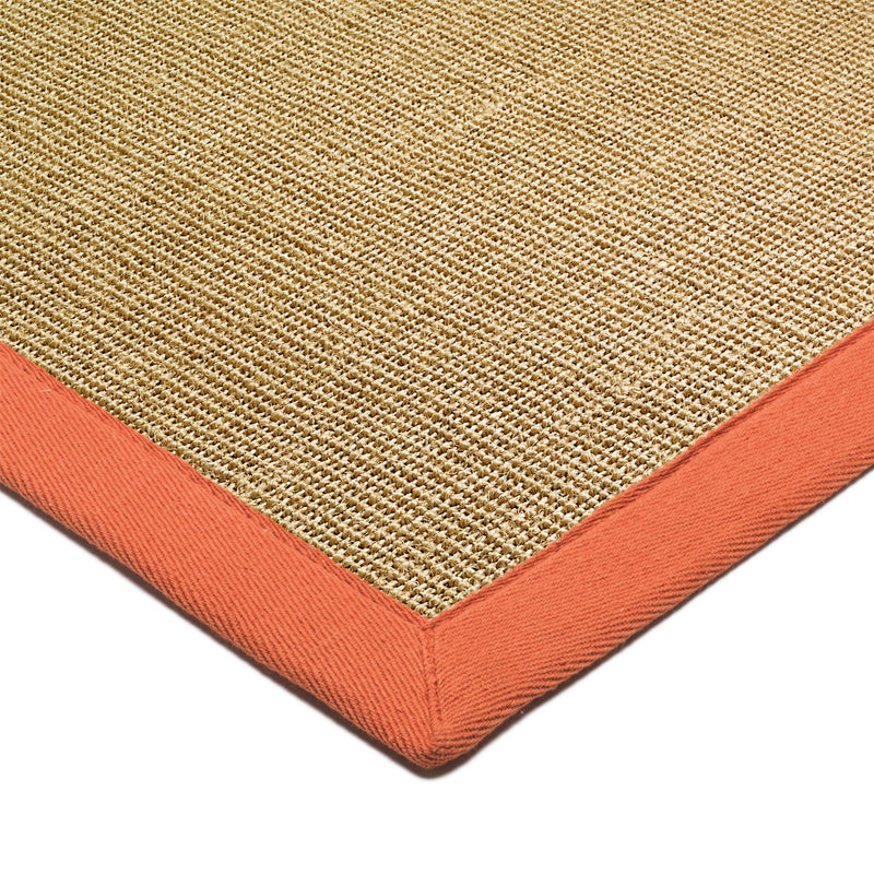 Sisal Rugs in Linen with an Orange Border