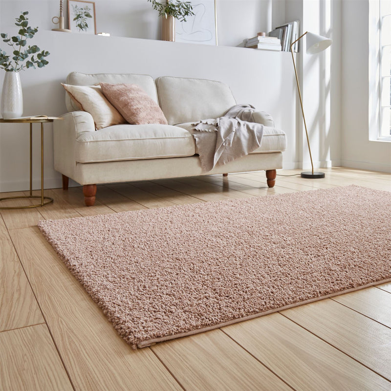 Bali 950 Modern Washable Plain Shaggy Rugs in Rose Pink