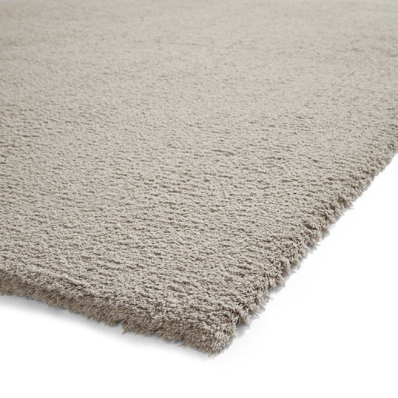 Kara Plain Shaggy Washable Rug in Silver Grey