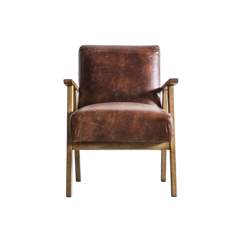 Ava Vinatge Leather Armchair