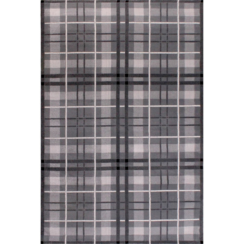 Tartan Check Modern Rugs in Grey