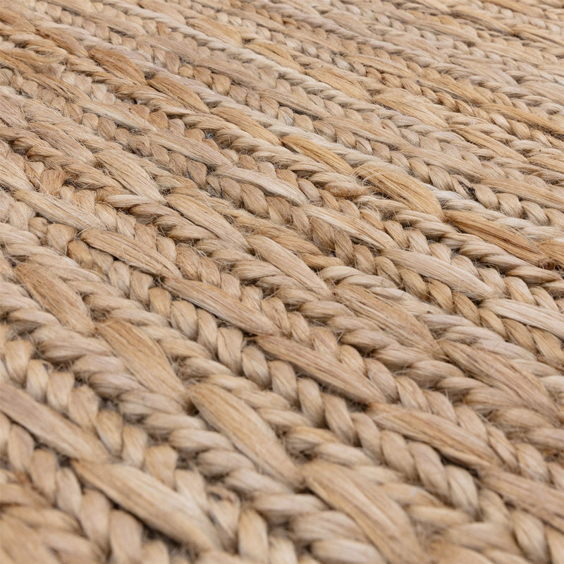 Oakley Natural Braided Jute Woven Rugs in Straw Neutral