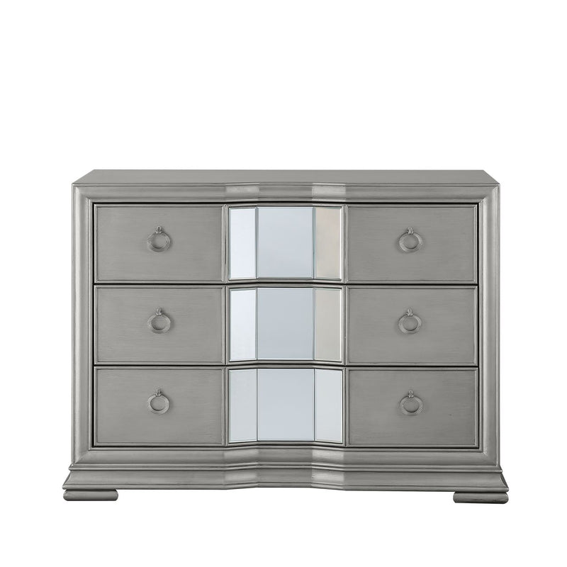 Claude Grey 3 Drawer Mirror Chest