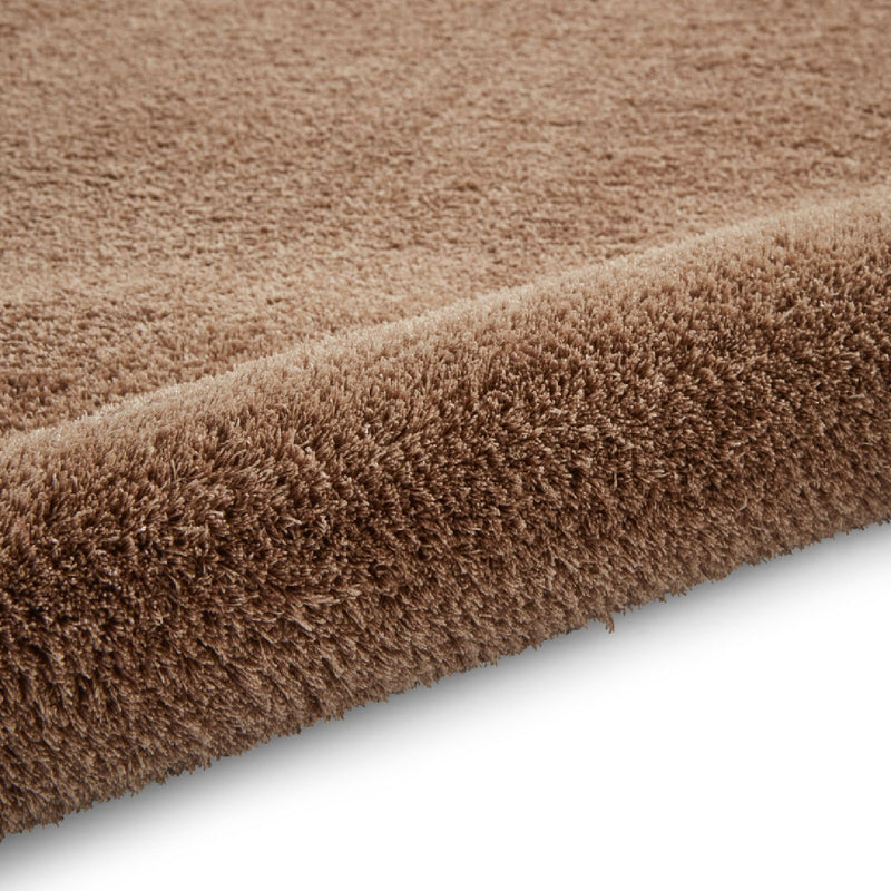 Kara Plain Shaggy Washable Rug in Walnut Brown