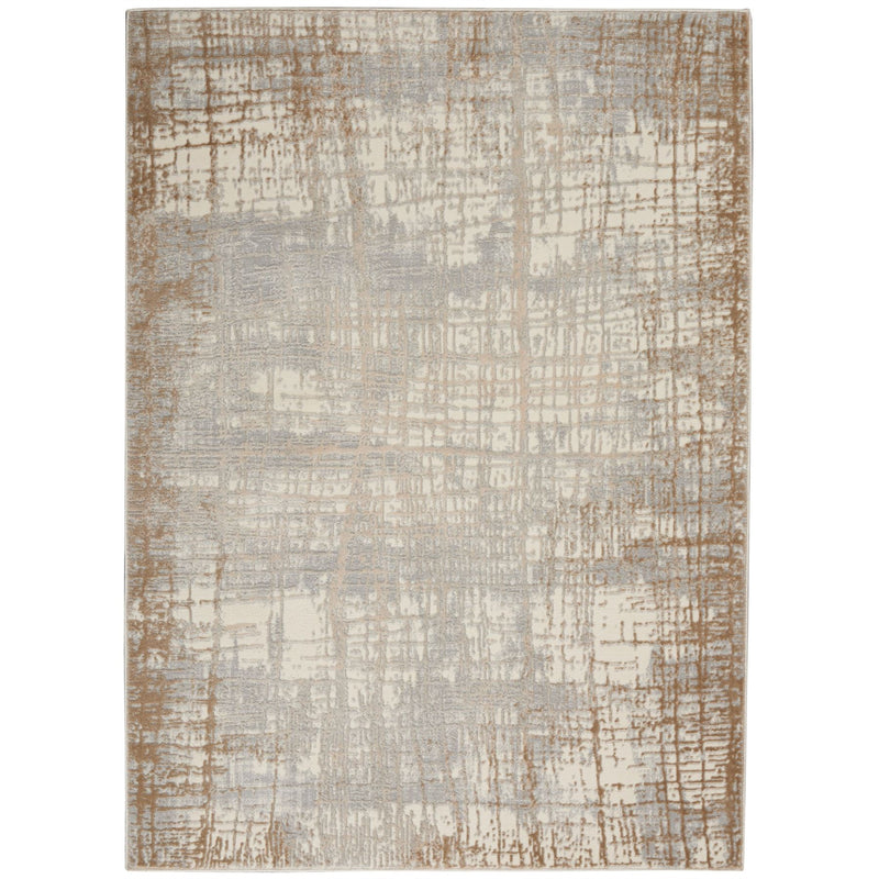 Calvin Klein Rush Designer Abstract Rugs CK950 Ivory Taupe