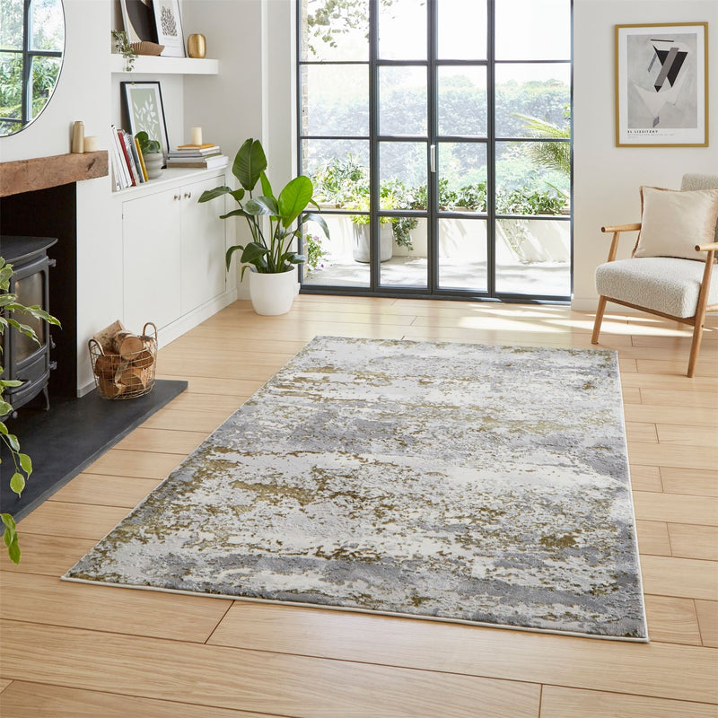 Artemis B9289A Modern Abstract Textured Rugs in Gold