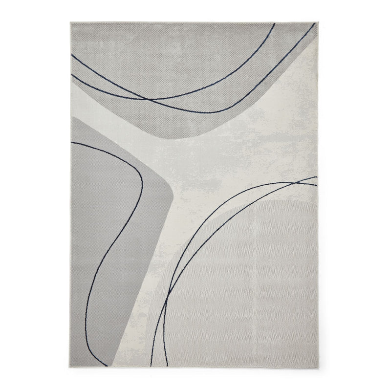 Apollo E9974 Modern Metallic Abstract Rugs in Grey Blue