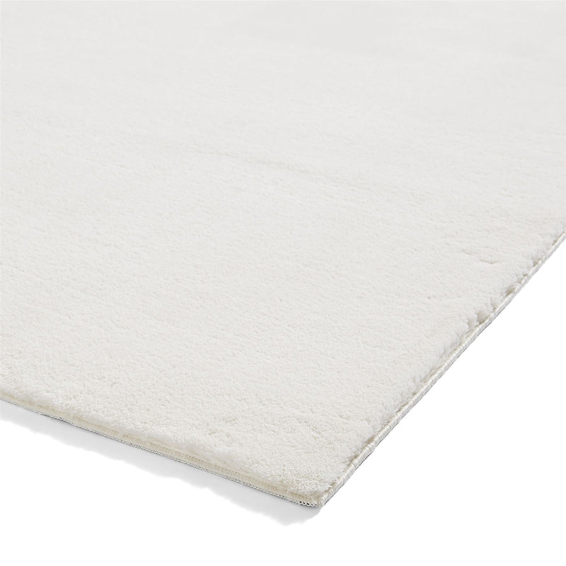 Bay Modern Washable Plain Shaggy Rugs in Ivory White