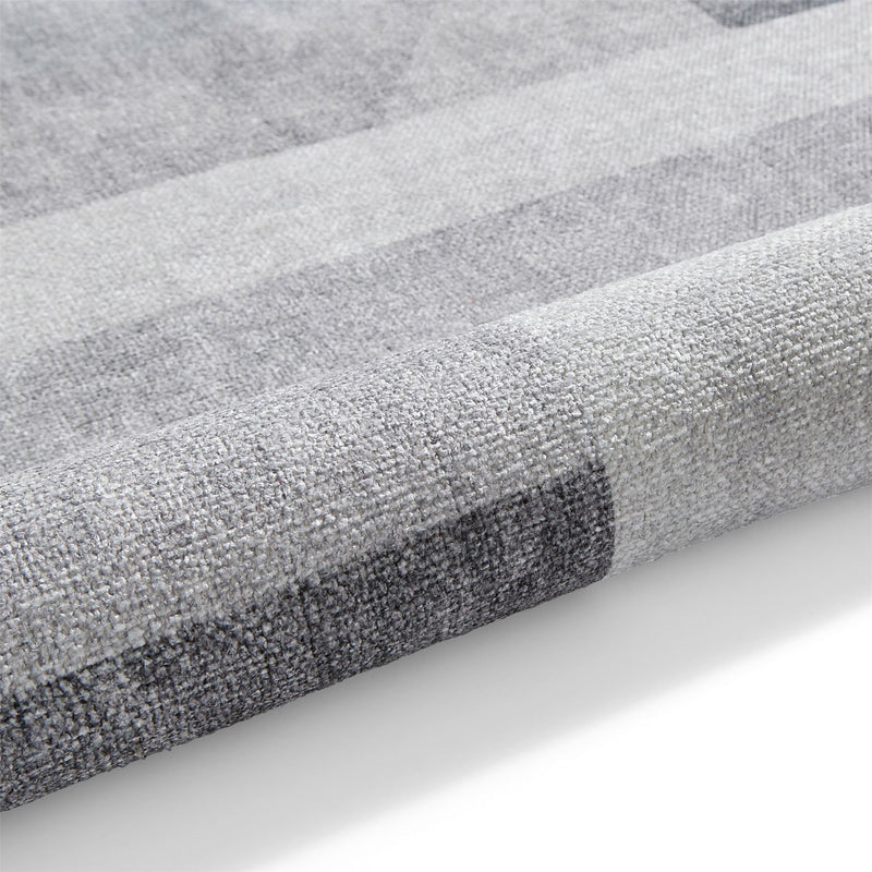 Whisper H1068 Washable Geometric Flat Weave Rugs in Grey