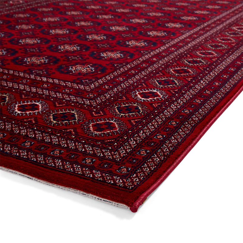 Dubai 62098 Traditional Patterned Border Rugs in Red