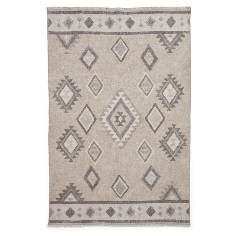 Whisper H1066 Washable Geometric Flat Weave Rugs in Beige