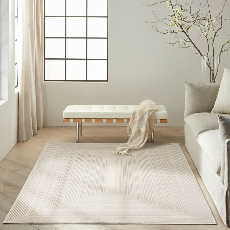 Calvin Klein IRR02 CK024 Irradiant Geometric Rug in Ivory White