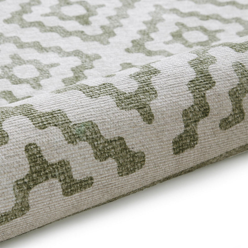 Coral H1058 Modern Washable Geometric Rugs in Green