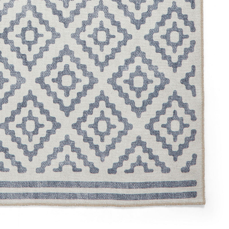 Coral H1058 Modern Washable Geometric Rugs in Blue