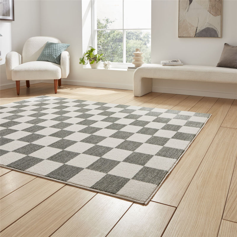 Baltimore 66618 Checkerboard Geometric Modern Rugs in Green