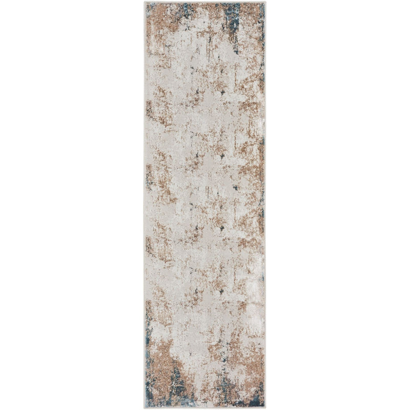 Glitz GLZ06 Distressed Runner Rugs by Nourison in Taupe Multi