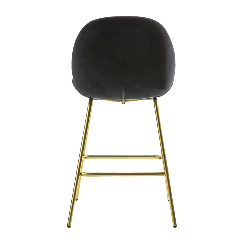 Sora Black Velvet Bar Stools with Gold Legs Set of 2