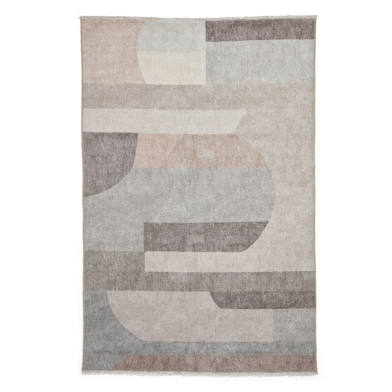 Whisper H1068 Washable Geometric Flat Weave Rugs in Beige