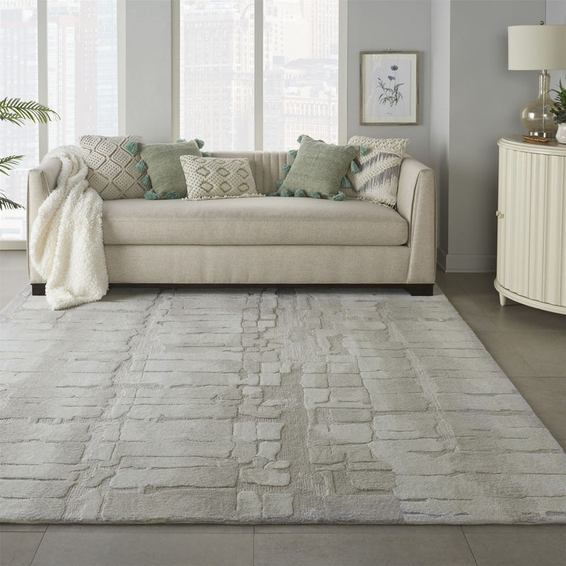 Symmetry Rugs SMM04 by Nourison in Ivory beige