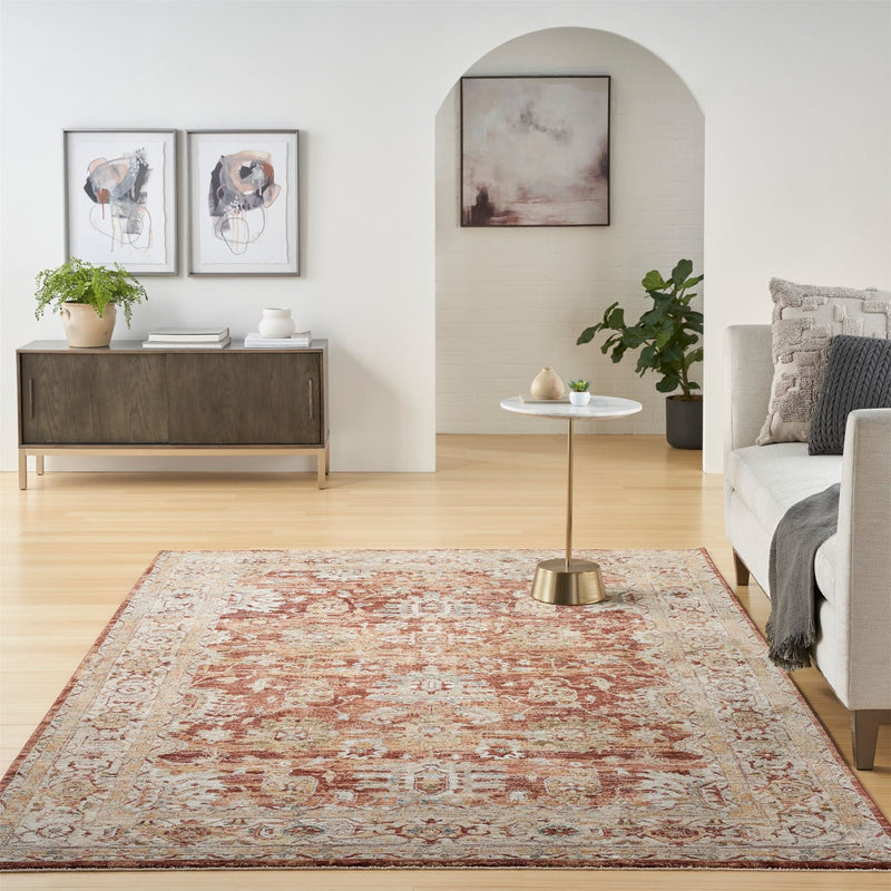 Sahar SHR02 Traditional Persian Rugs by Nourison in Rust Orange