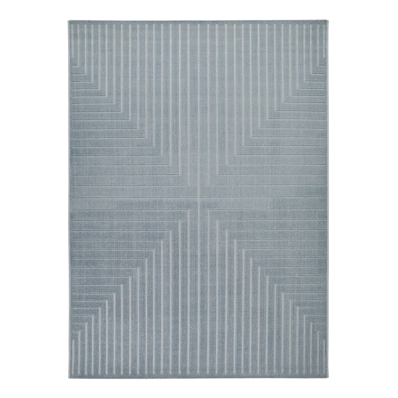 Maze MAZ104 Geometric Rug by Concept Looms in Blue