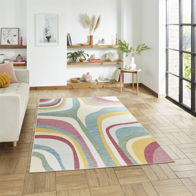 Spectrum E9333 Indoor Outdoor Abstract Rugs in Multi