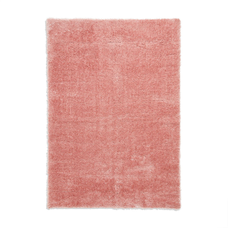 Lux Shaggy Modern Plain Shaggy Rugs in Blush Pink