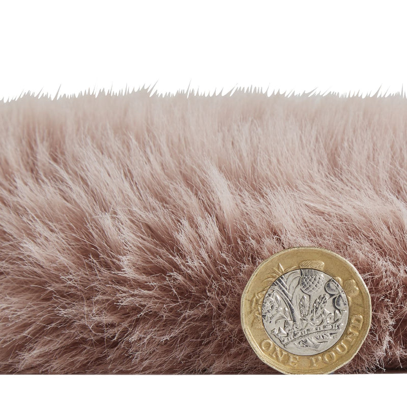 Super Teddy Plain Shaggy Faux Sheepskin Rugs in Rose Pink