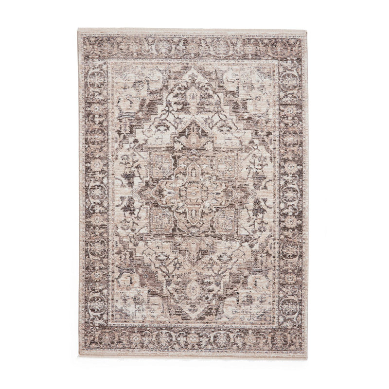 Vintage 35018 Traditional Motif Border Rugs in Grey