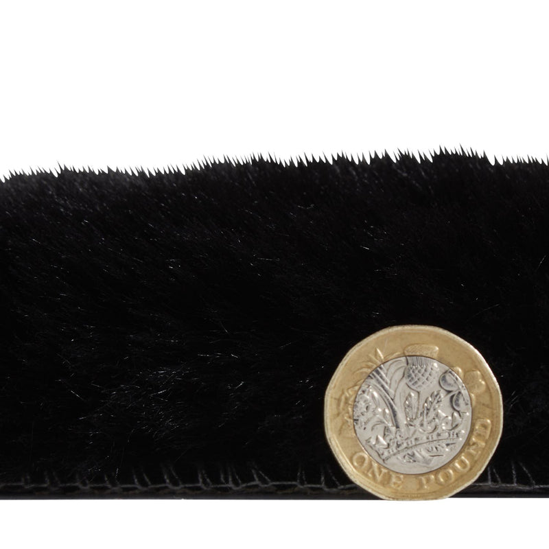 Super Teddy Plain Shaggy Faux Sheepskin Rugs in Black