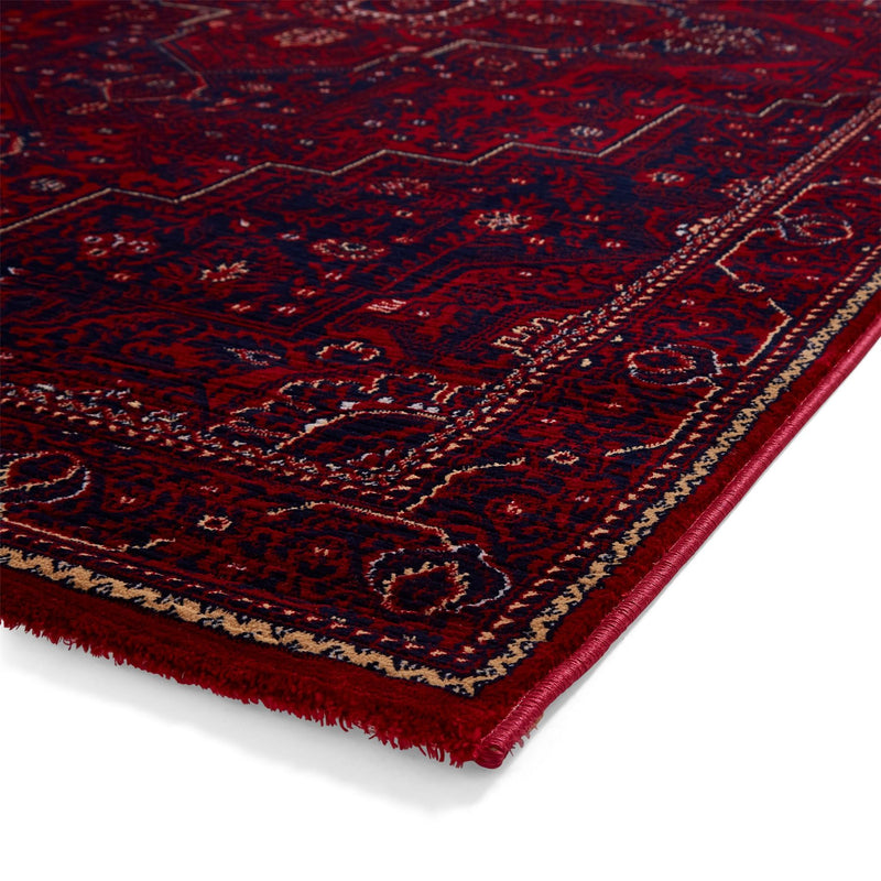 Dubai 62098 Traditional Medallion Border Rugs in Red