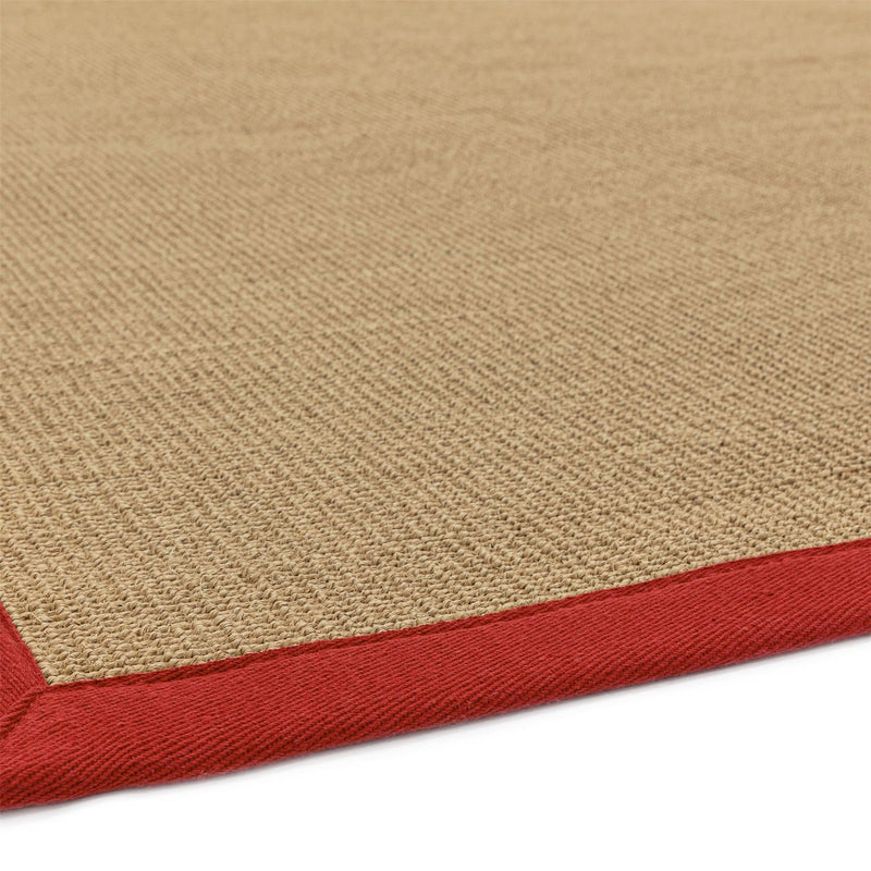 Sisal Rugs in Linen with Red Border