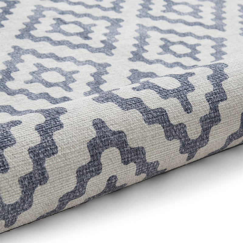 Coral H1058 Modern Washable Geometric Rugs in Blue