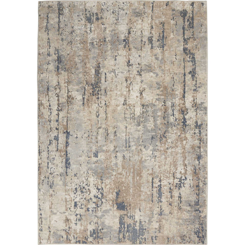 Quarry QUA01 Abstract Distressed Rugs in Beige Grey by Nourison